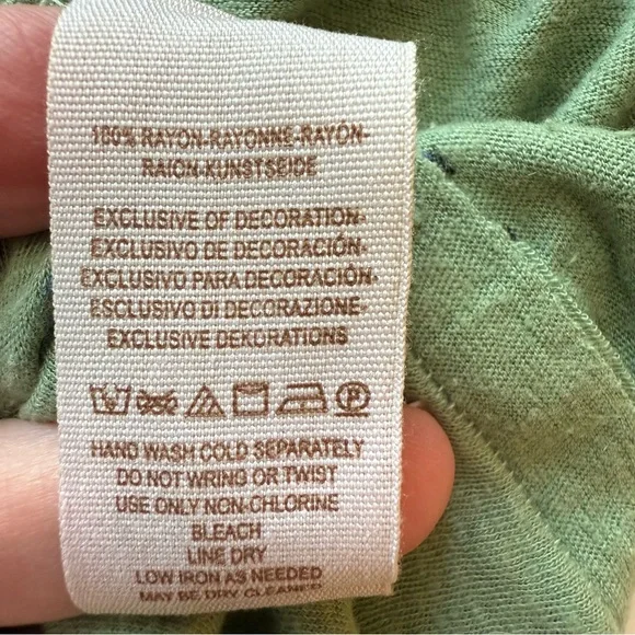 Free People Sage Green Knit Top Size XS Crop Navigator Eagle Gem Tee - Picture 5 of 5